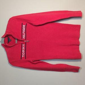Tommy Hilfiger Y2K Style Ribbed Sweater Zip Neck women's Large